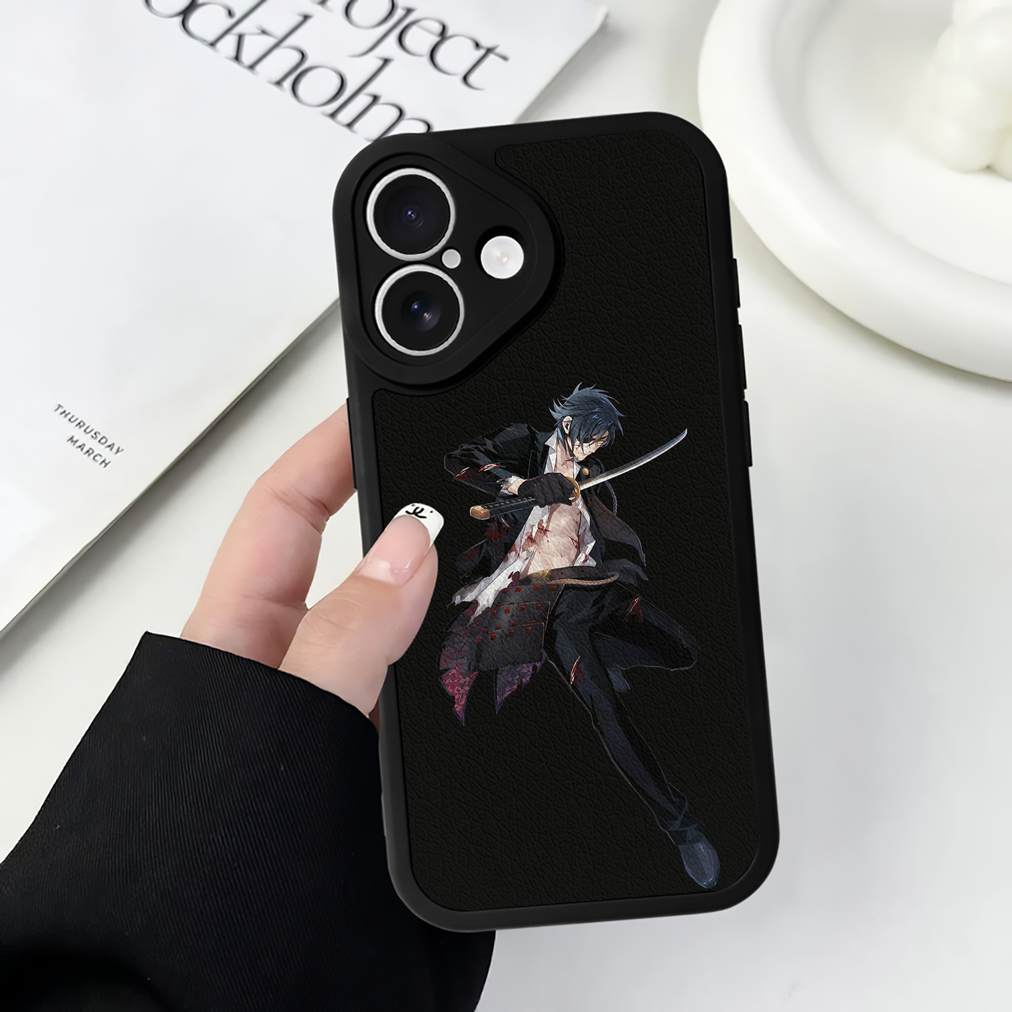 （画像用） 刀剣乱舞 Touken Ranbu 【iPhone 16シリーズ対応】シリコンスマホケース（レザー調） 材質：シリコン